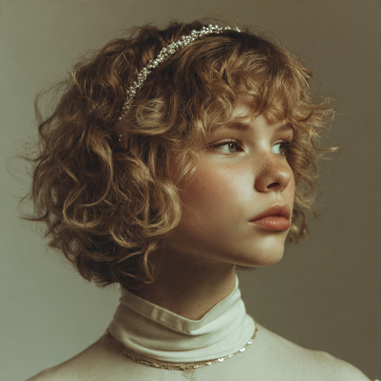 14 Curly Hairstyles with Headbands That Will Instantly Upgrade Your Look (Zero Effort, All Style) 8 Curly Bob + Thin Metallic Headband