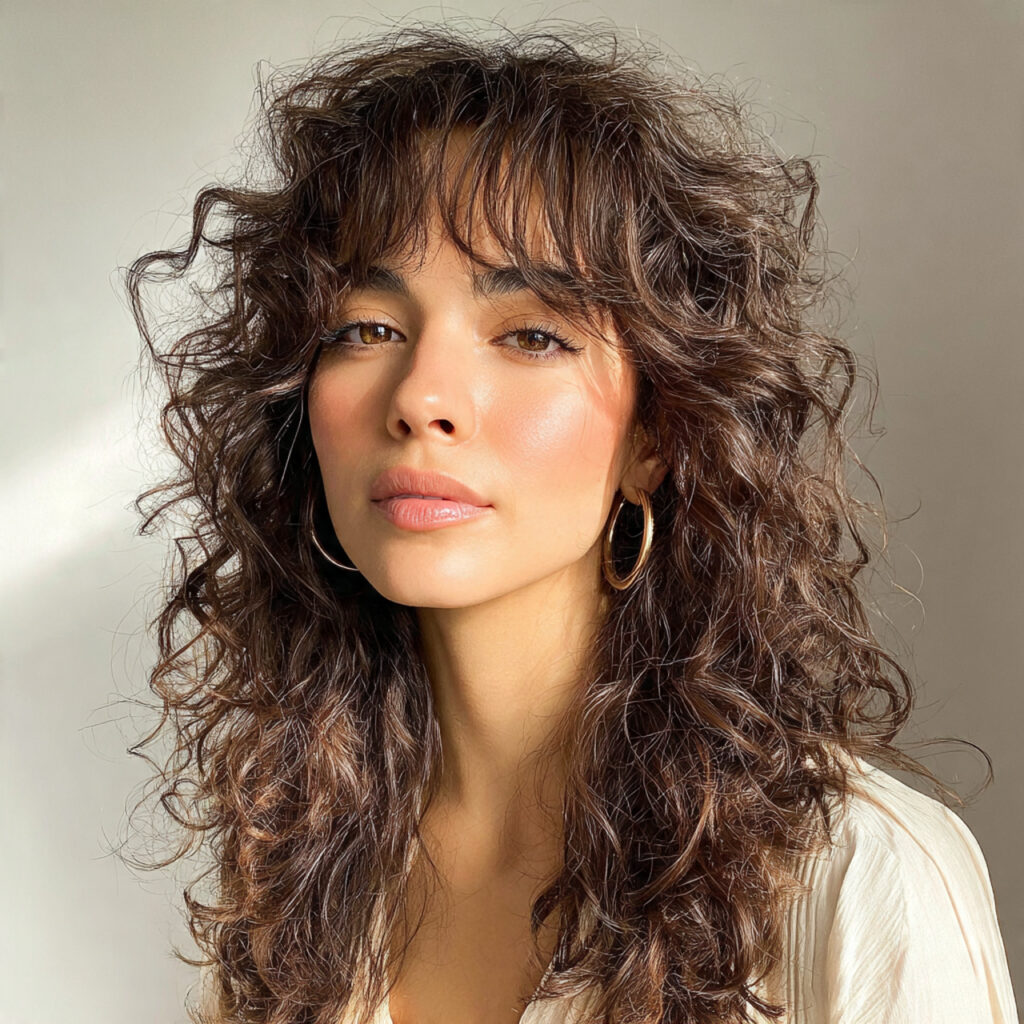 15 Side Bangs Hairstyles That Instantly Make You Look Cooler (Like… Effortlessly Chic Cool) 8 curly hair with soft side bangs