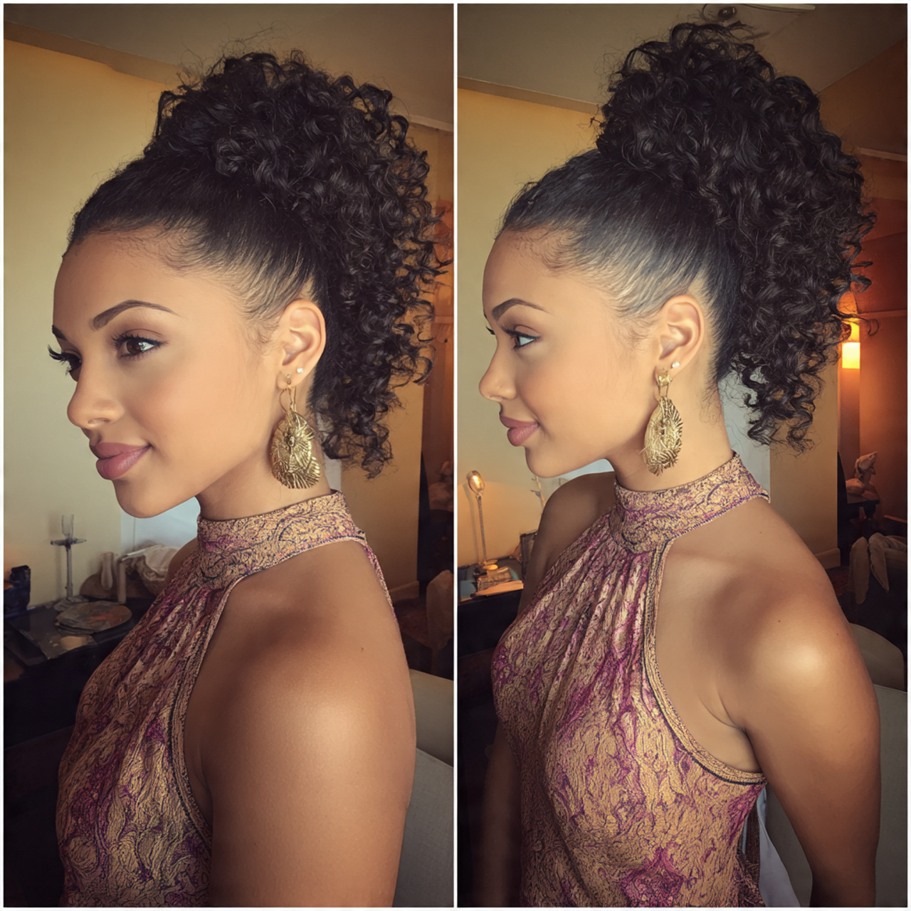 17 Curly Hairstyles Ideas That’ll Instantly Upgrade Your Look (No Bad Hair Days Allowed) 5 Curly High Ponytail with Attitude