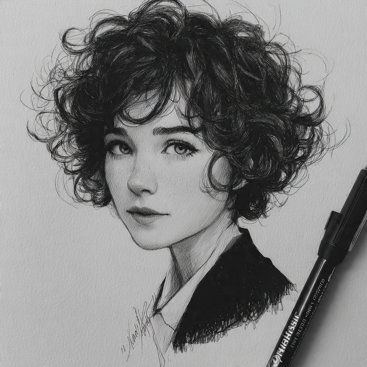 15 Curly Hairstyles Drawing Ideas That Will Make Your Sketchbook Look Instantly Cooler 11 Curly Pixie Cut