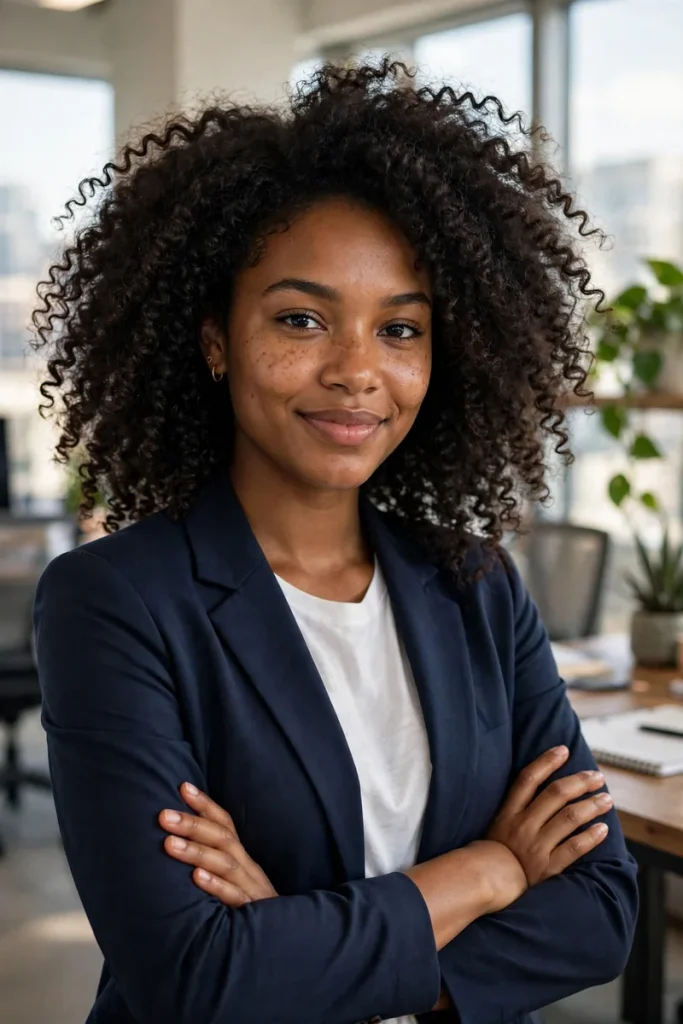 16 Curly Hairstyles for Work, Shaped by Things Actually Said in Office Bathrooms 4 curlywork 03 fully natural wash go