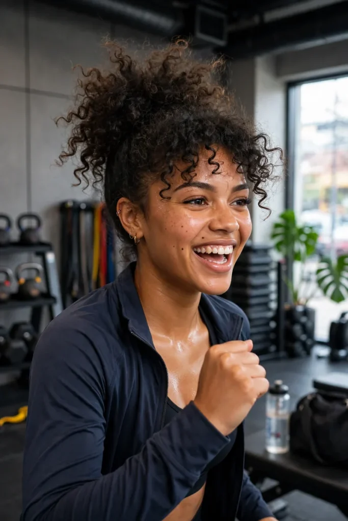 16 Curly Hairstyles for Work, Shaped by Things Actually Said in Office Bathrooms 8 curlywork 07 curly pineapple active