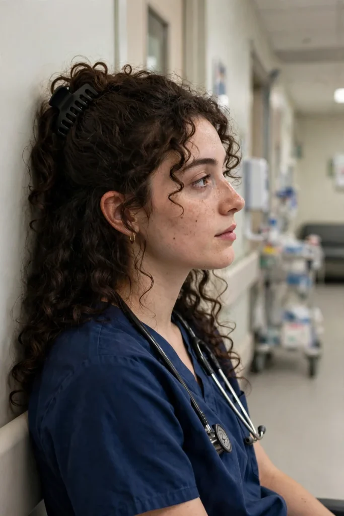 16 Curly Hairstyles for Work, Shaped by Things Actually Said in Office Bathrooms 11 curlywork 10 curly claw clip halfup
