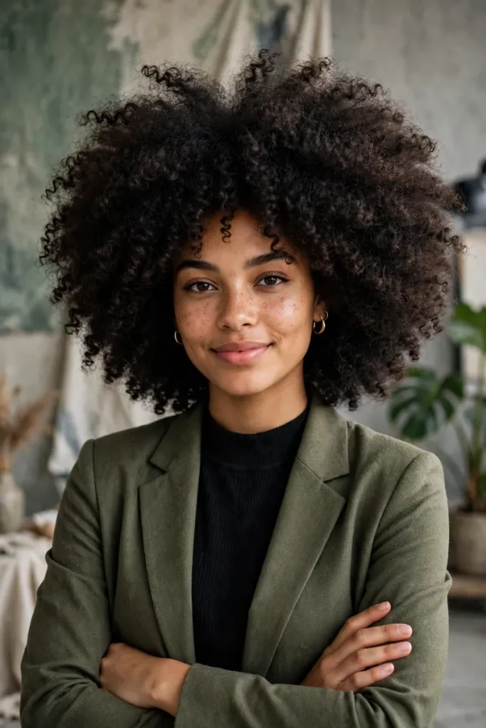16 Curly Hairstyles for Work, Shaped by Things Actually Said in Office Bathrooms 12 curlywork 11 big bold afro