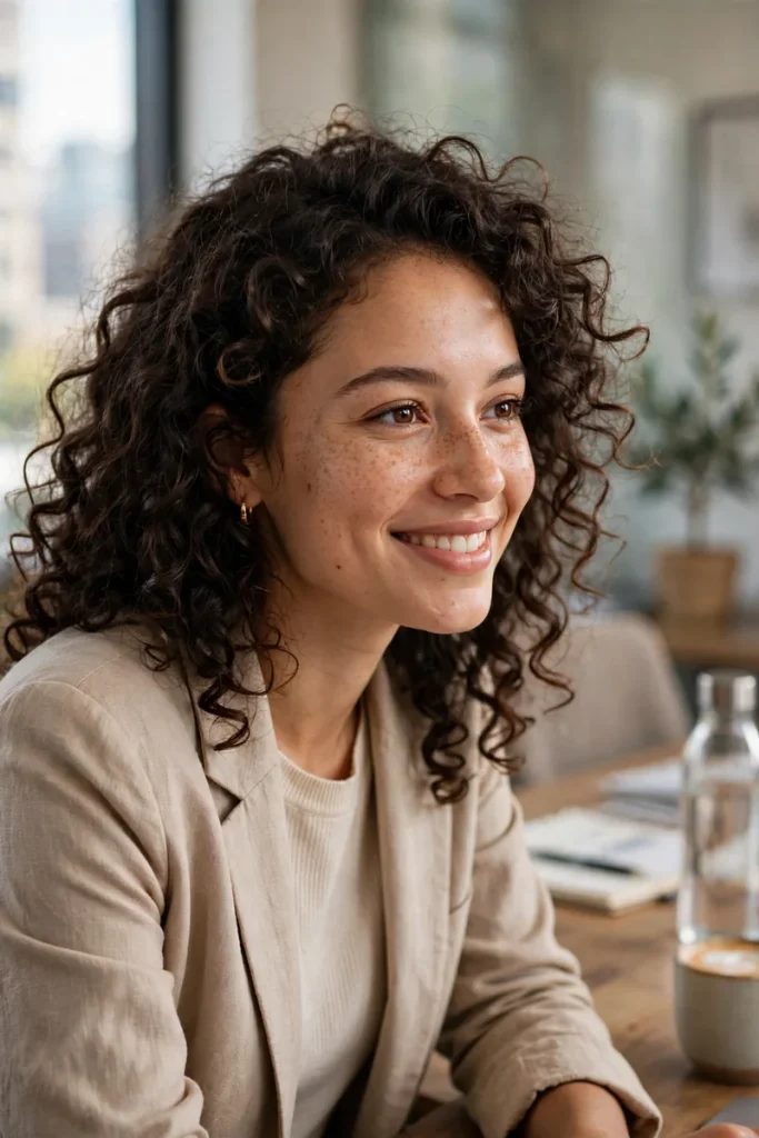 16 Curly Hairstyles for Work, Shaped by Things Actually Said in Office Bathrooms 17 curlywork 16 everyday client checkins