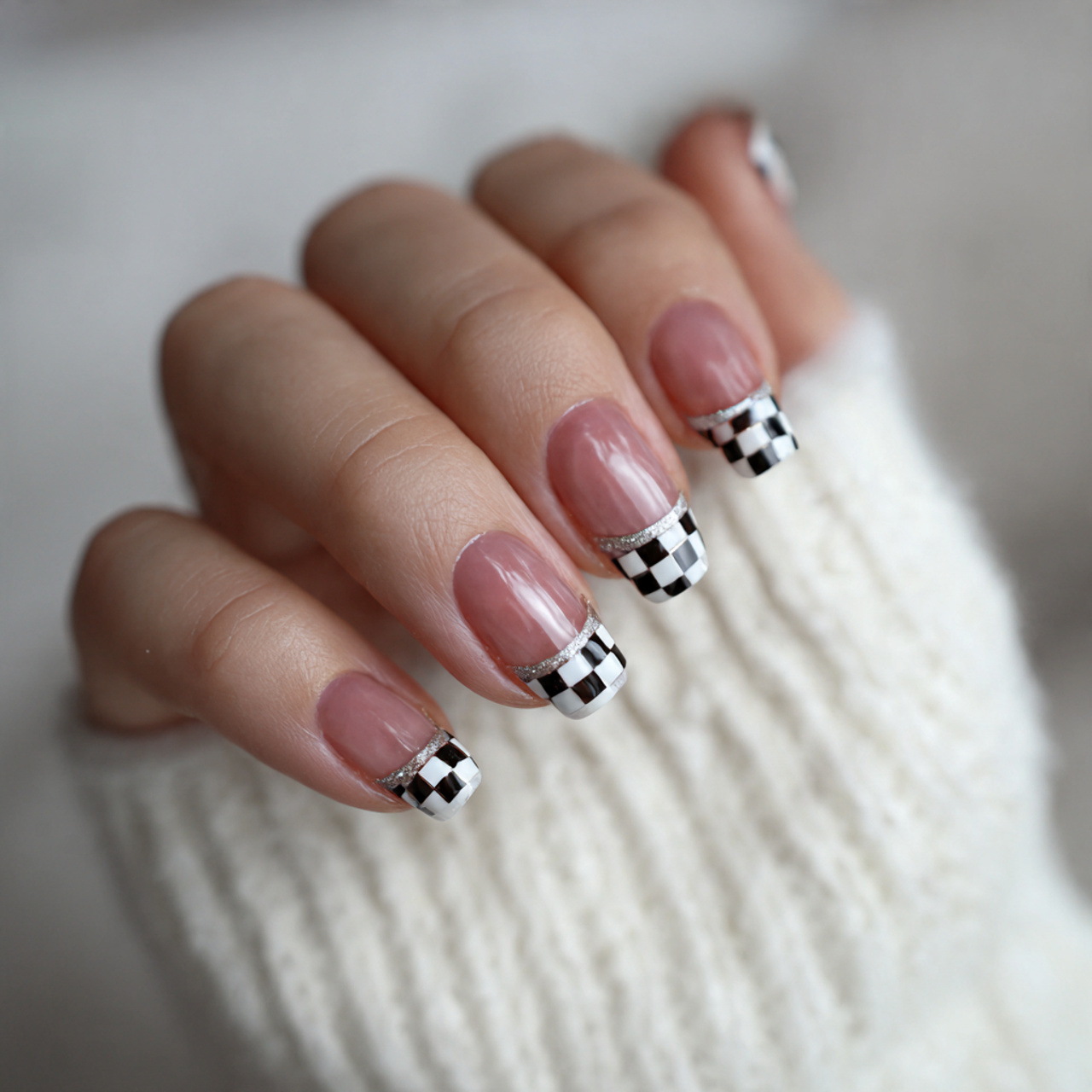 14 Checkered Summer Nails That Are So Cute, You’ll Want a New Mani Every Week 5 french tip checkered nails