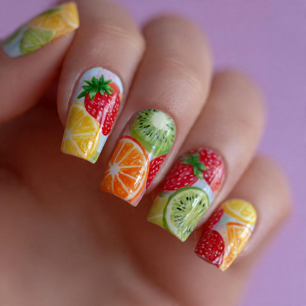 15 Summer Nail Ideas That Are About to Blow Up (And Yes, You’ll Want Them All ) 9 fruit salad nails