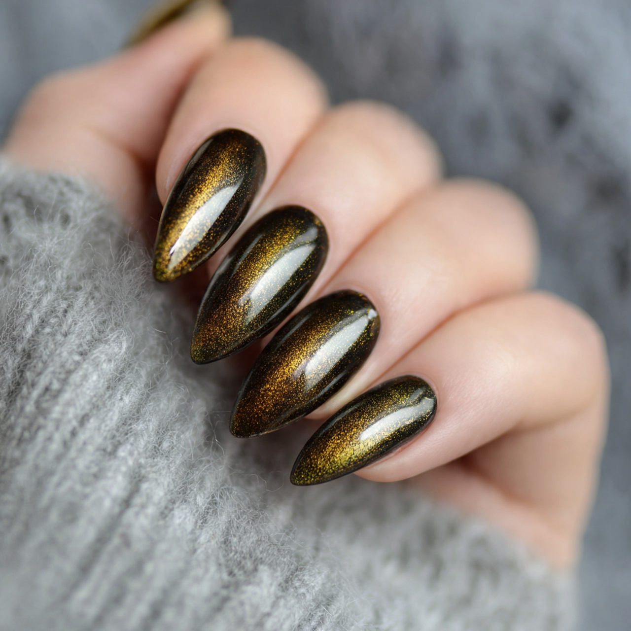 15 Cat Eye Summer Nails That Will Make Your Hands Look Expensive (Without Even Trying) 10 gold cat eye luxe nails