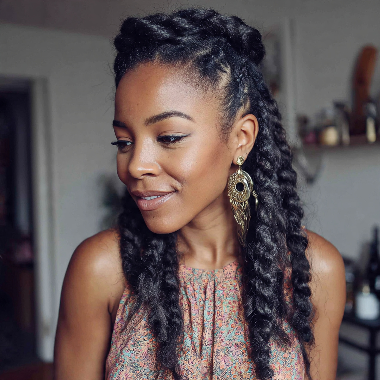 16 Flat Twist Hairstyles That Will Instantly Upgrade Your Look (And Yes, You Can Totally Pull These Off ) 12 half up flat twists