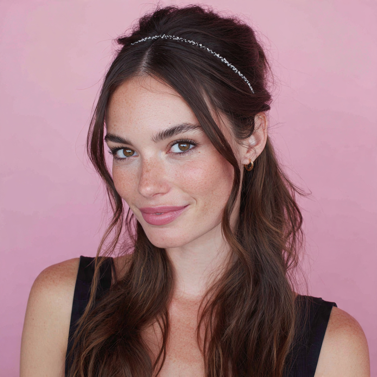 14 Curly Hairstyles with Headbands That Will Instantly Upgrade Your Look (Zero Effort, All Style) 4 Half-Up Half-Down + Slim Headband