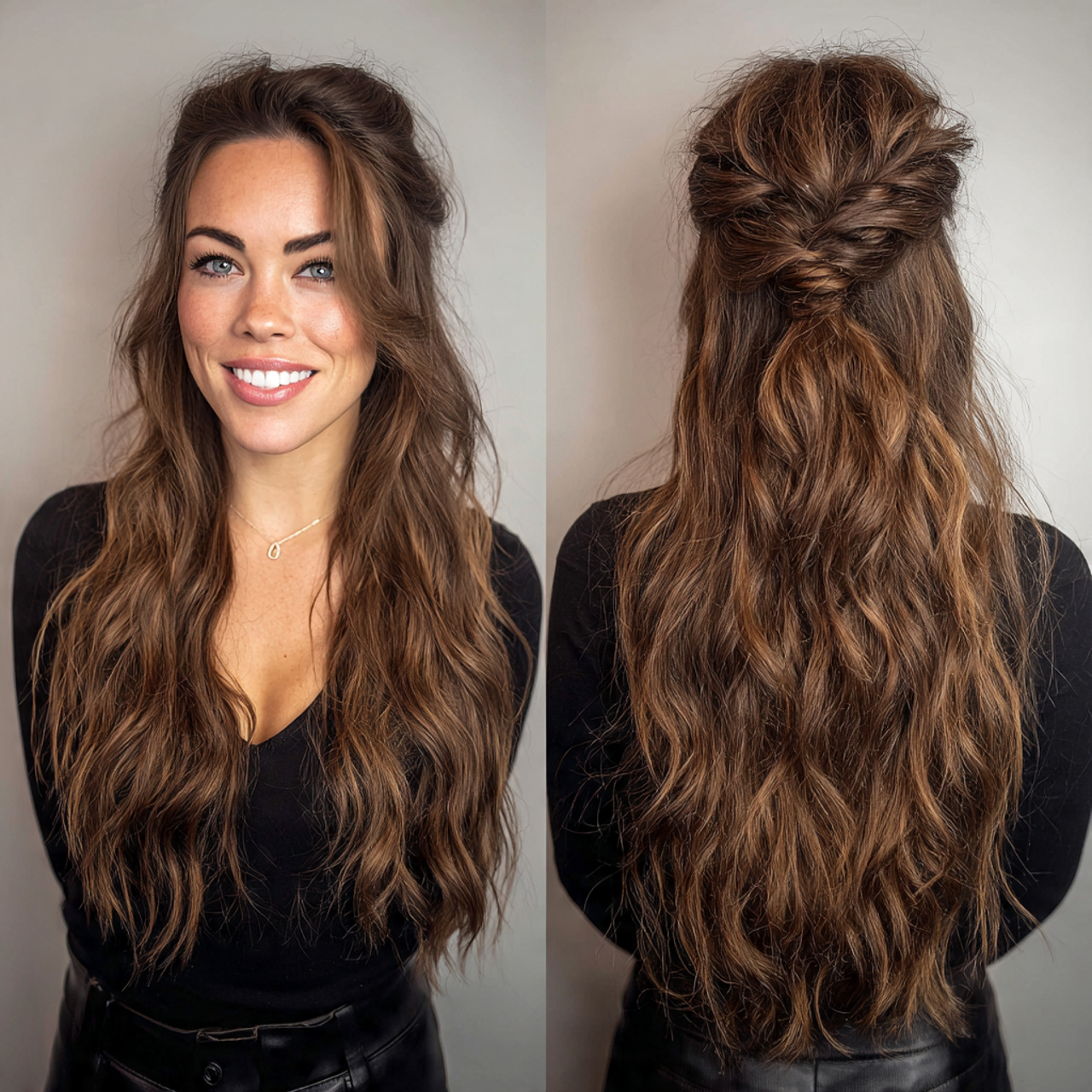 17 Curly Hairstyles Ideas That’ll Instantly Upgrade Your Look (No Bad Hair Days Allowed) 3 Half-Up, Half-Down with Volume