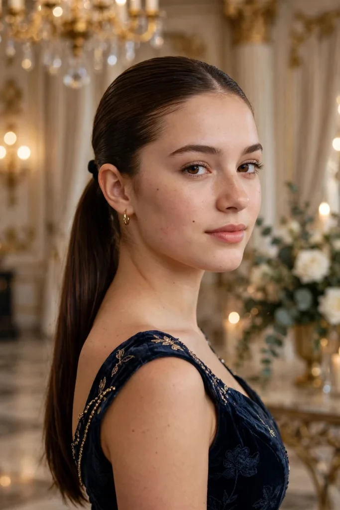 14 Homecoming Hairstyles Ideas Matched to Your Dress Vibe 3 homecoming 02 sleek low ponytail