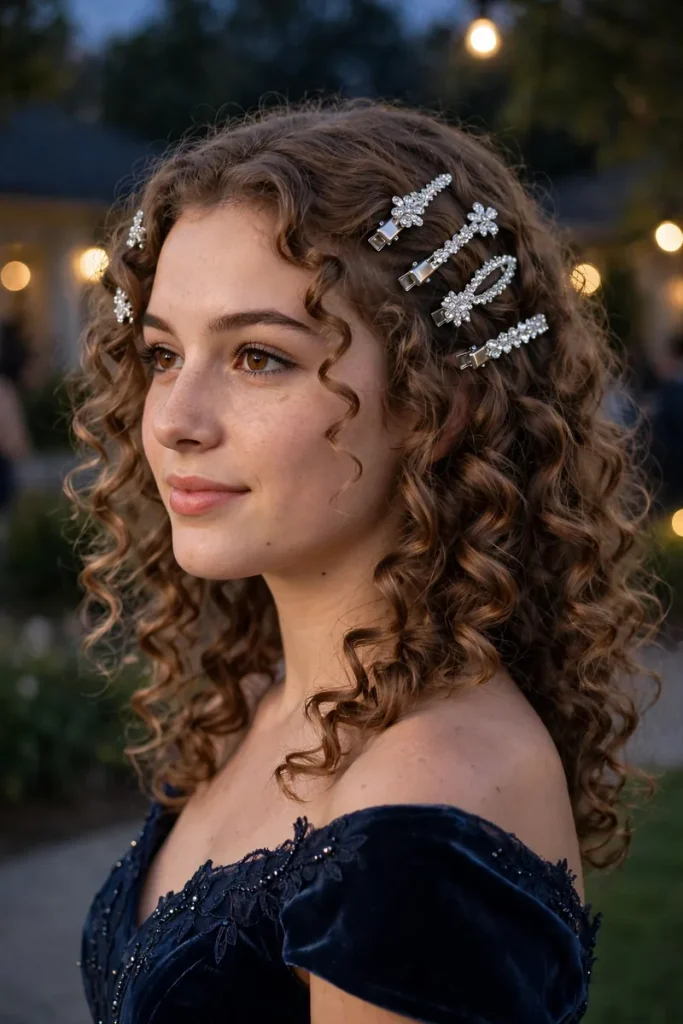 14 Homecoming Hairstyles Ideas Matched to Your Dress Vibe 14 homecoming 13 defined curls rhinestone