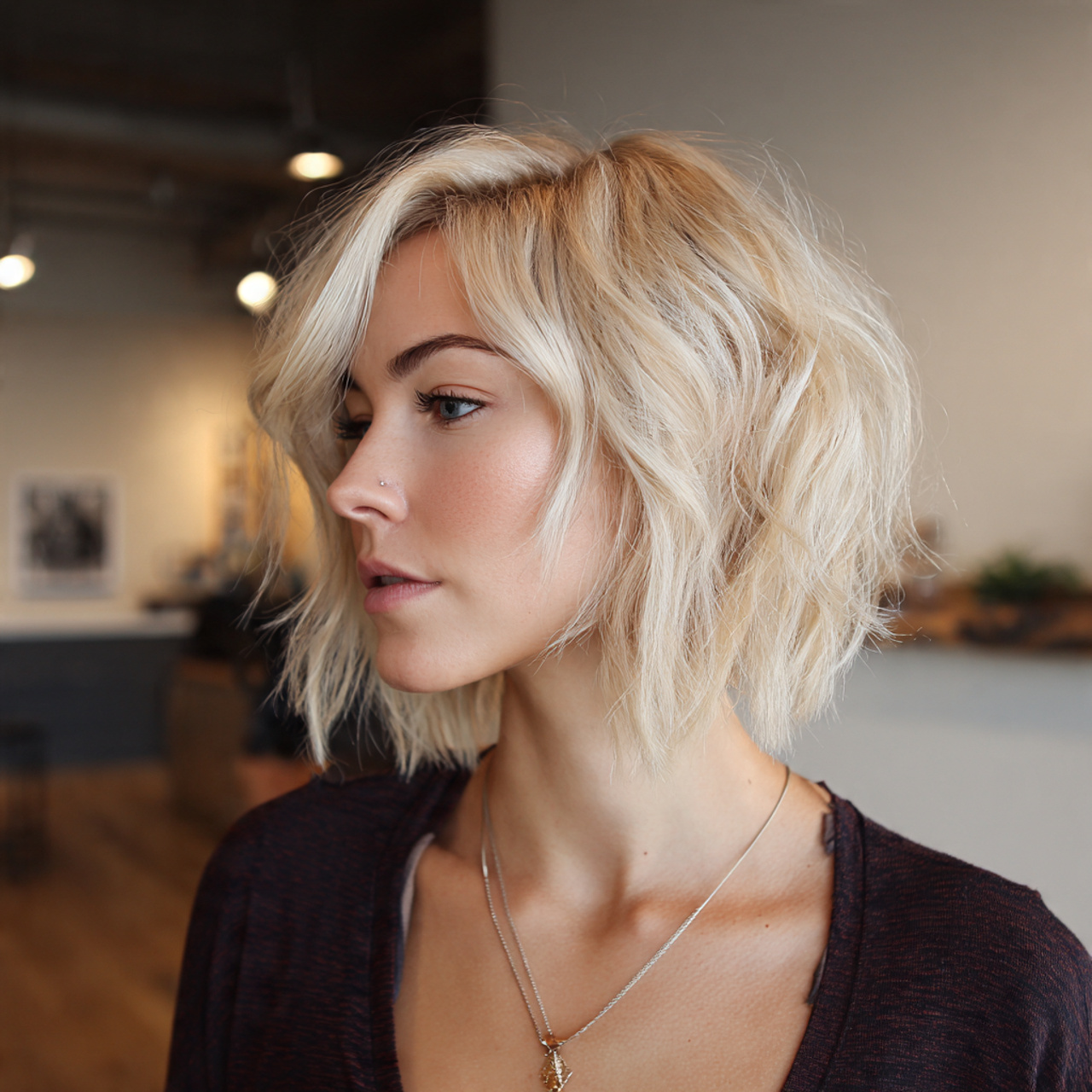 16 Choppy Bob Hairstyle Ideas That Instantly Make You Look Cooler (No Effort Required) 8 layered choppy bob for volume