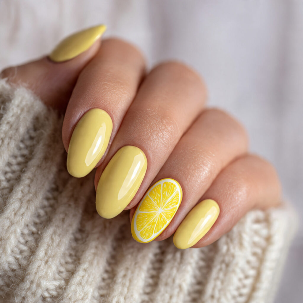13 Simple Summer Nails That’ll Make You Feel Instantly Put-Together (Even If You’re in Flip-Flops) 8 lemon yellow nails