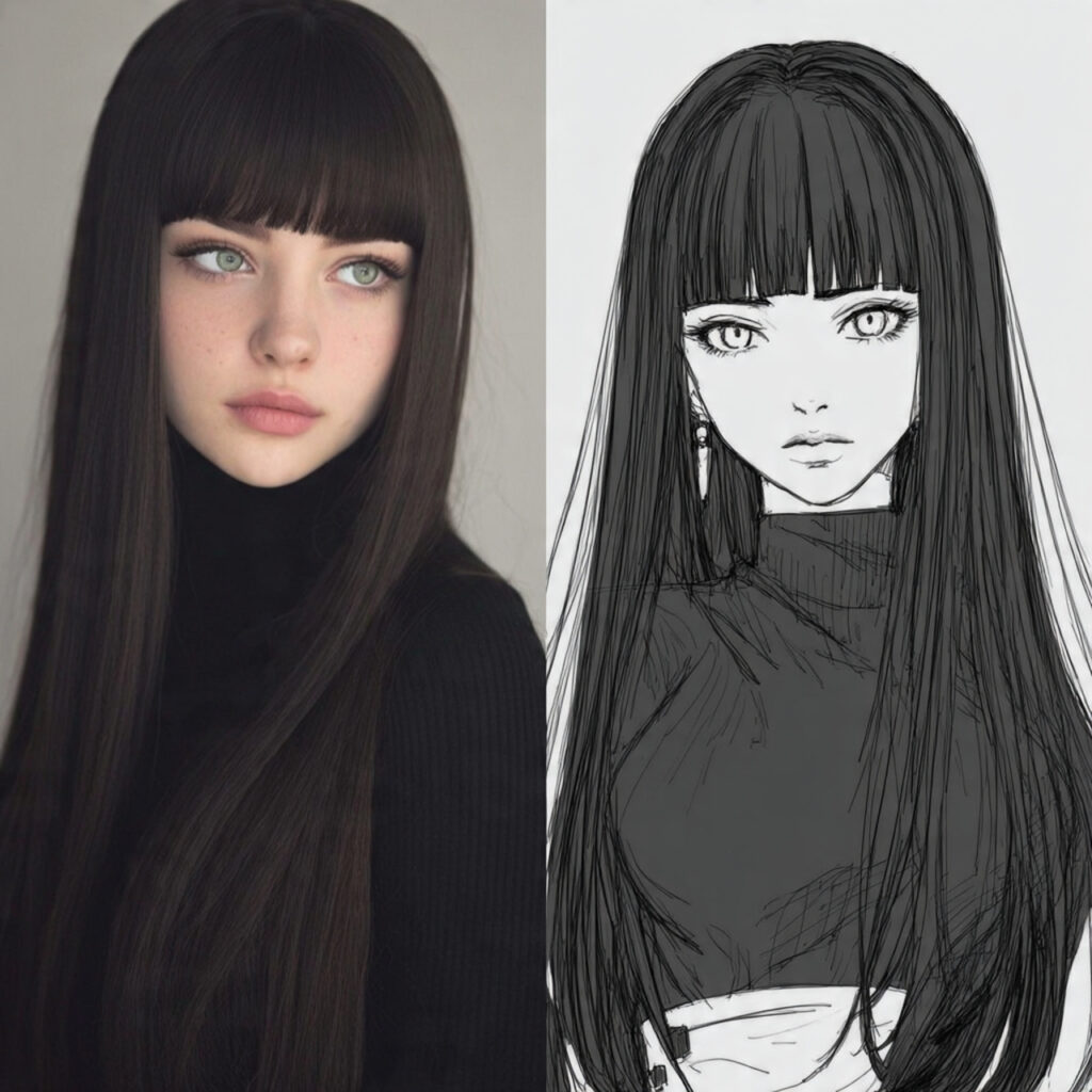 13 Anime Hairstyle Ideas That Will Instantly Upgrade Your Look (Main Character Energy Only) 12 long straight hair with blunt bangs for anime hair