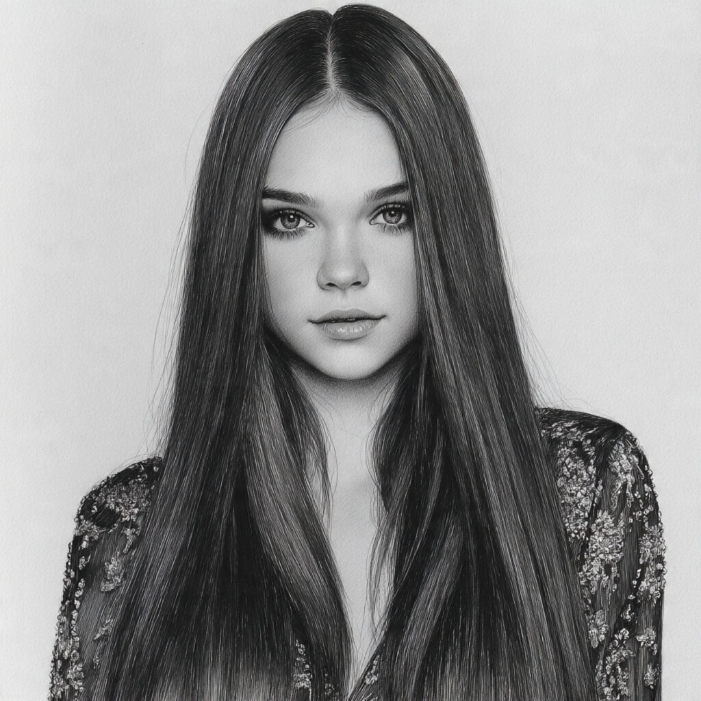 15 Hairstyles Drawing Ideas That Will Instantly Upgrade Your Sketch Game (Yes, Even If You’re Lazy) 9 long straight hair with middle part for hairstyles