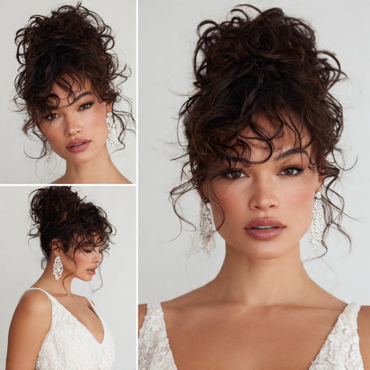 16 Curly Hairstyles for Work That Make You Look Effortlessly Put-Together (Even on Zero Coffee) 9 Loose Curly Bun with Face-Framing Pieces