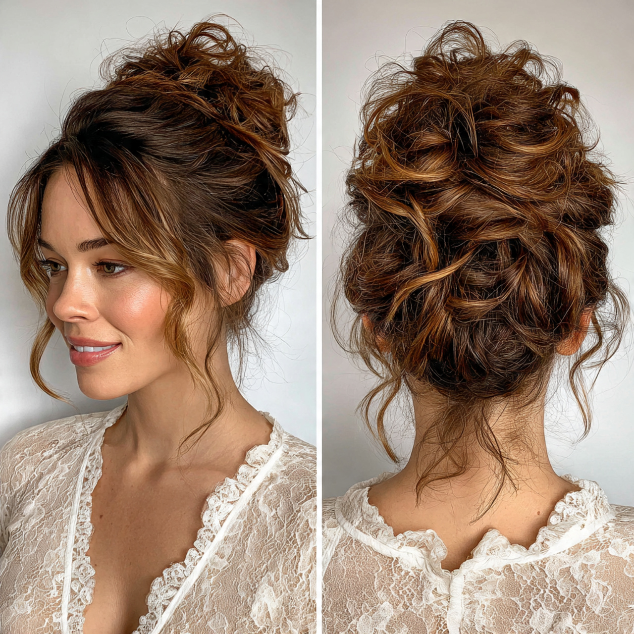 17 Curly Hairstyles Ideas That’ll Instantly Upgrade Your Look (No Bad Hair Days Allowed) 6 Loose Curly Bun