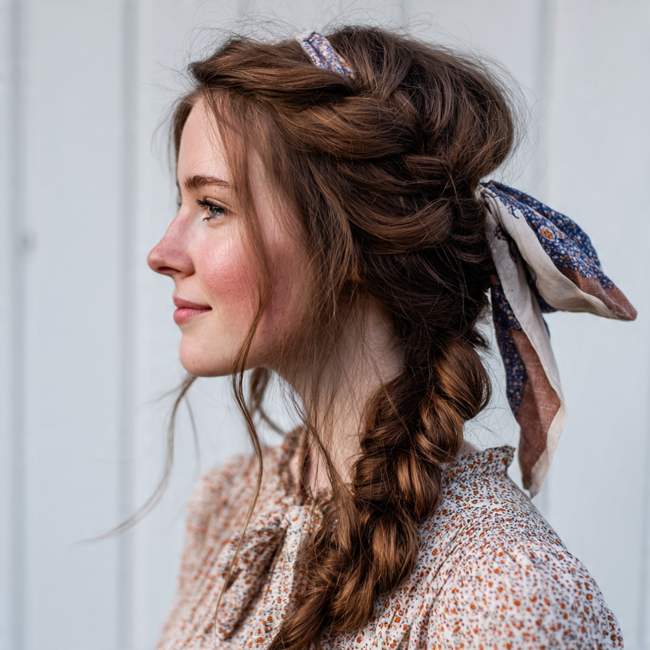 14 Curly Hairstyles with Headbands That Will Instantly Upgrade Your Look (Zero Effort, All Style) 11 Loose Side Braid + Fabric Headband