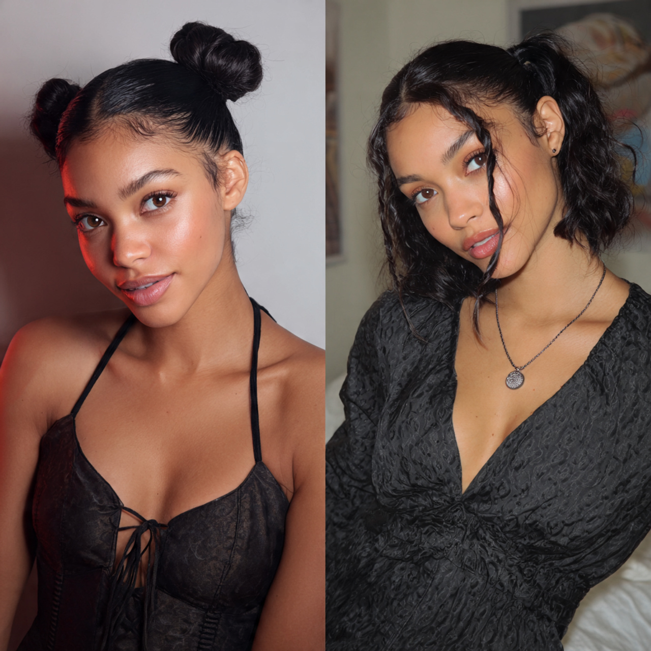 15 Cute Natural Hairstyles Ideas That’ll Make You Ditch Heat Tools ASAP 15 Low Puff with Middle Part