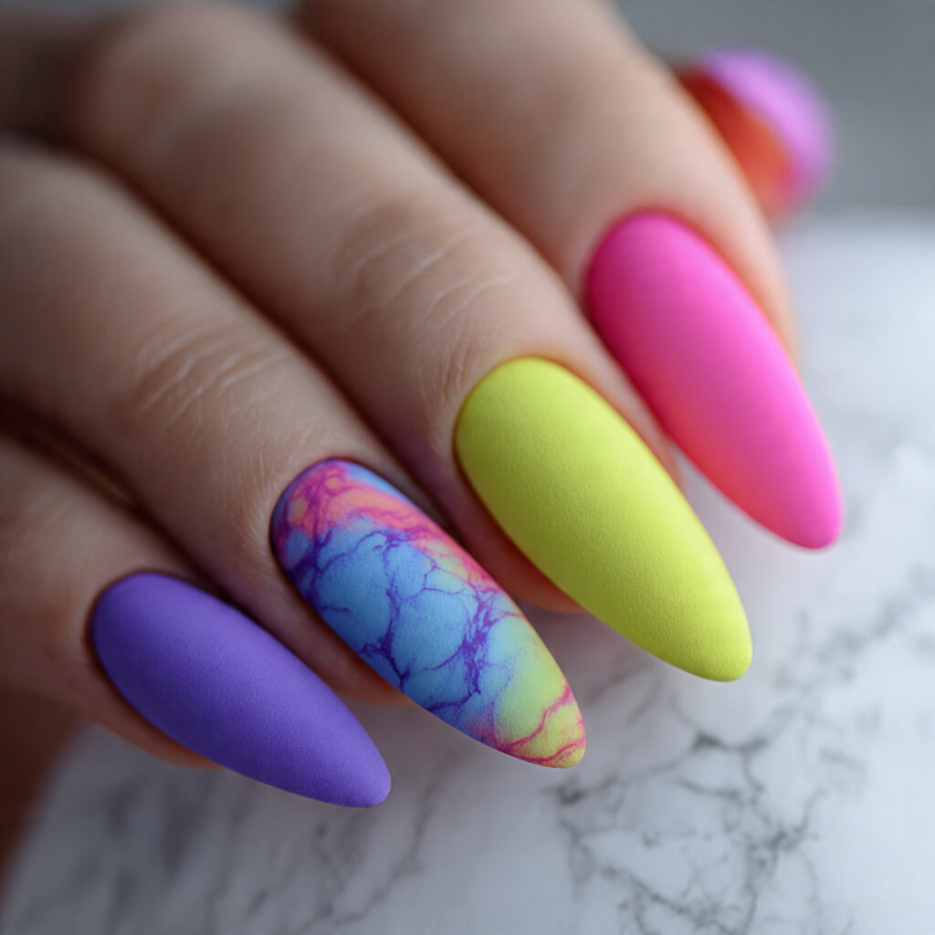 18 Long Summer Nails That Will Have You Booking a Salon Appointment ASAP 17 matte bright long nails