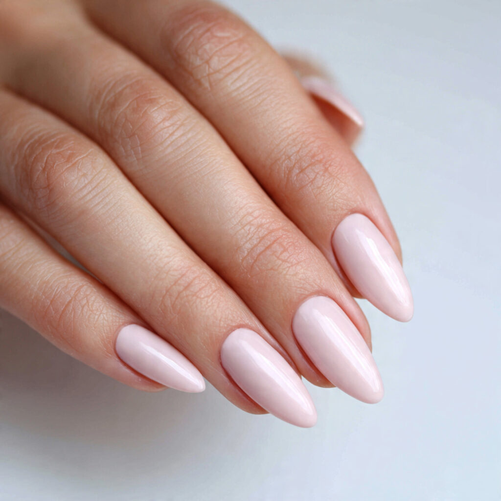 14 Summer Almond Nails That Are So Cute You’ll Want a New Set Every Week 7 milky white almond nails