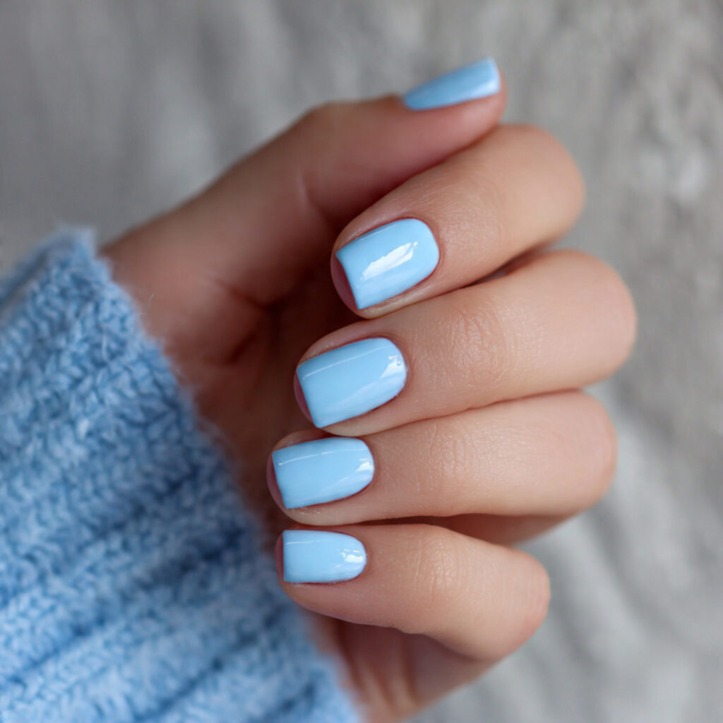 15 Blue Summer Nails That Are Giving Main Character Energy 15 pastel blue short nails