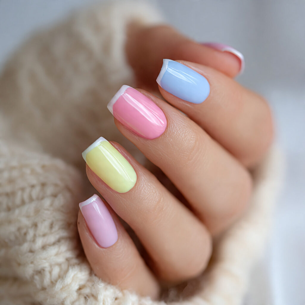 16 Short Summer Nails That Are So Cute, You’ll Want to Screenshot Every Single One 4 pastel french tips nails
