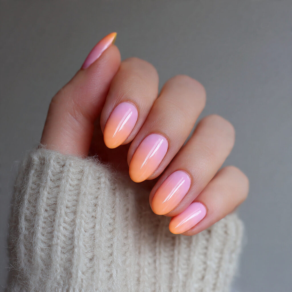 13 Simple Summer Nails That’ll Make You Feel Instantly Put-Together (Even If You’re in Flip-Flops) 12 peachy glow nails
