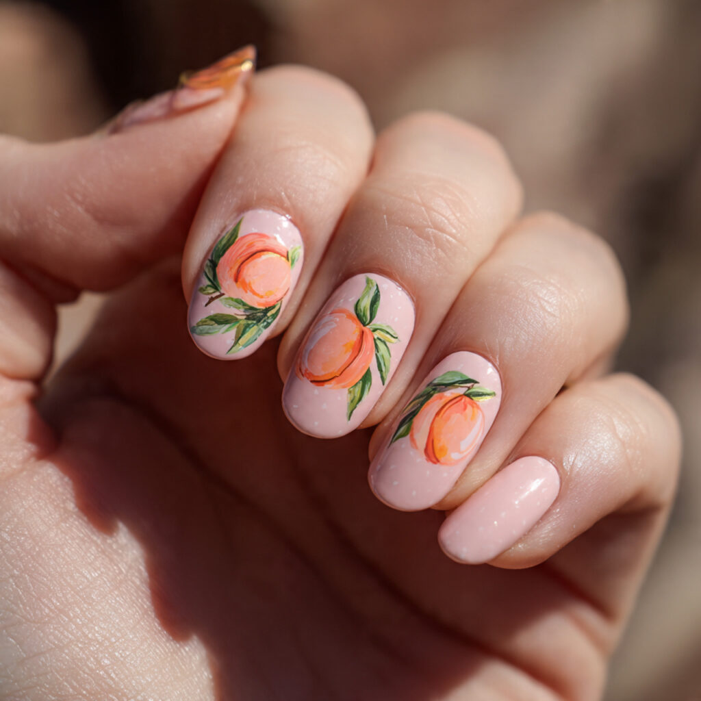 16 Short Summer Nails That Are So Cute, You’ll Want to Screenshot Every Single One 13 peachy summer nails