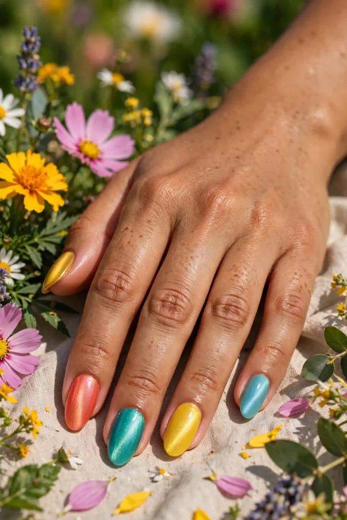 15 Cat Eye Summer Nails: Light You Can Wear 2 s00 cat eye summer nails