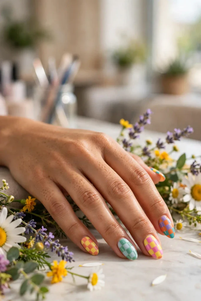 14 Checkered Summer Nails: The Pattern That Never Misses 2 s00 checkered summer nails