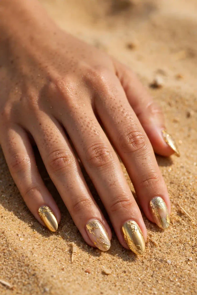 17 Gold Summer Nails: The Midas Touch, Done Right 2 s00 gold summer nails