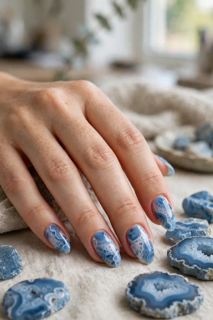 16 Summer Blooming Gel Nail: Where Chemistry Becomes Art 3 s01 blue lace agate