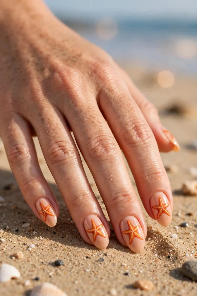 17 Starfish Summer Nails: A Tide Pool on Your Fingertips 3 s01 classic orange starfish