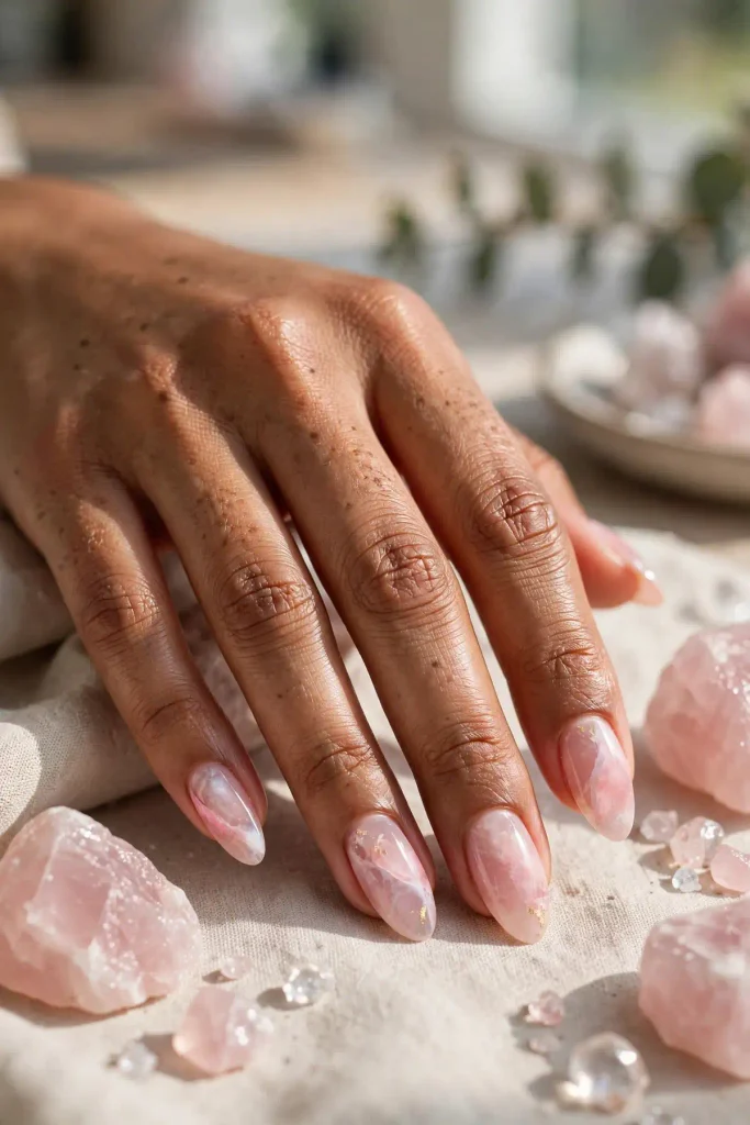 16 Summer Blooming Gel Nail: Where Chemistry Becomes Art 4 s02 rose quartz bloom