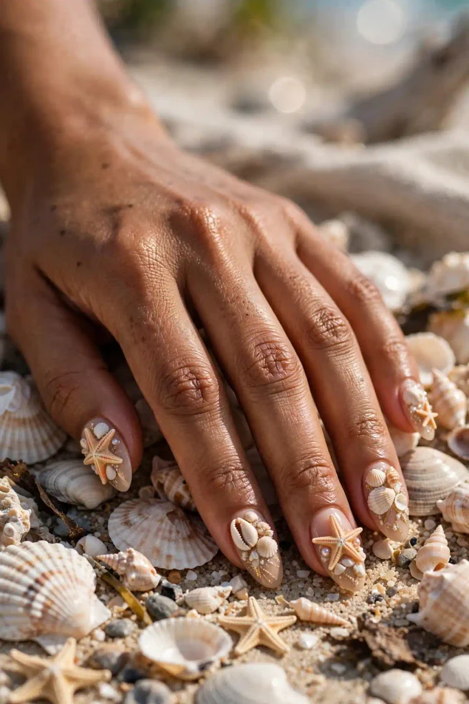 17 Starfish Summer Nails: A Tide Pool on Your Fingertips 4 s02 starfish seashells