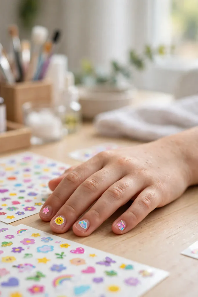 16 Summer Nails for Kids: Safe, Fun, and Made for Little Hands 4 s02 sticker parade