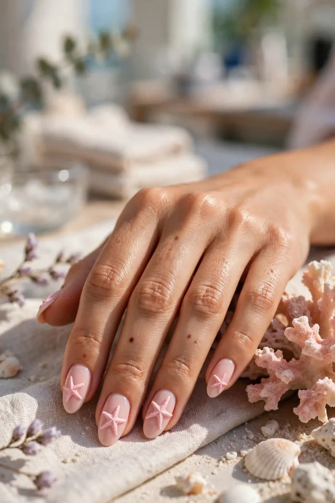 17 Starfish Summer Nails: A Tide Pool on Your Fingertips 6 s04 blush pink starfish