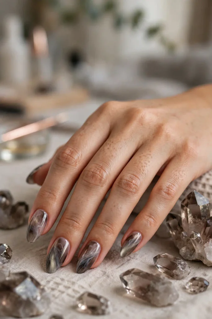 16 Summer Blooming Gel Nail: Where Chemistry Becomes Art 6 s04 smoky quartz