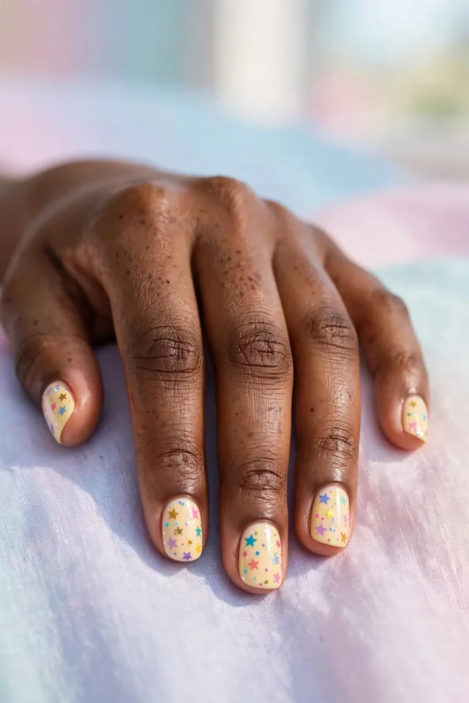 16 Short Summer Nails: Proof That Great Things Come in Small Lengths 8 s06 star sprinkle