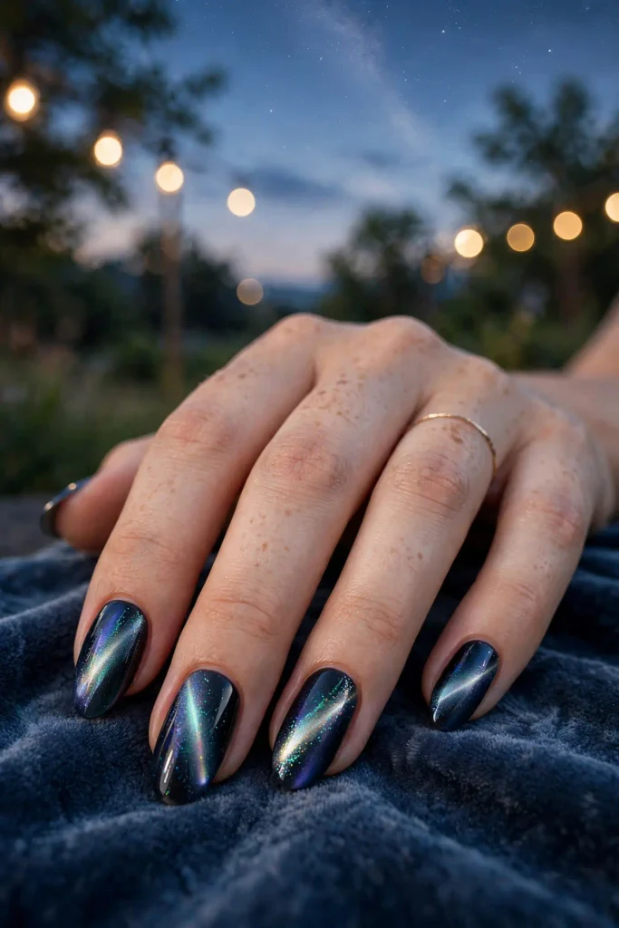 15 Cat Eye Summer Nails: Light You Can Wear 9 s07 comet tail cat eye
