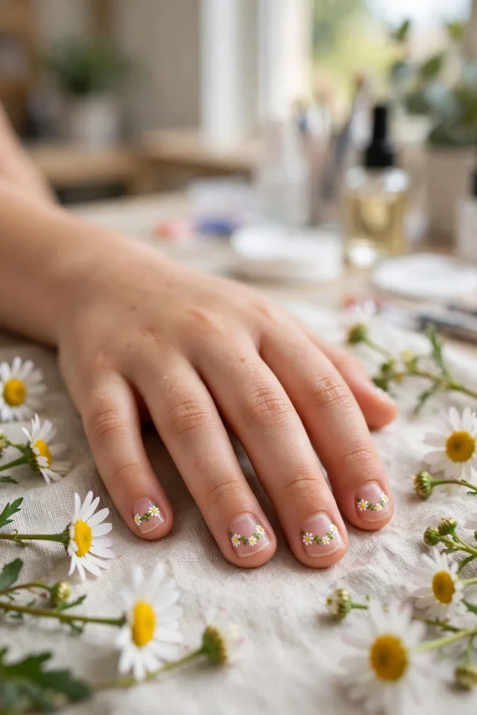16 Summer Nails for Kids: Safe, Fun, and Made for Little Hands 9 s07 daisy chain