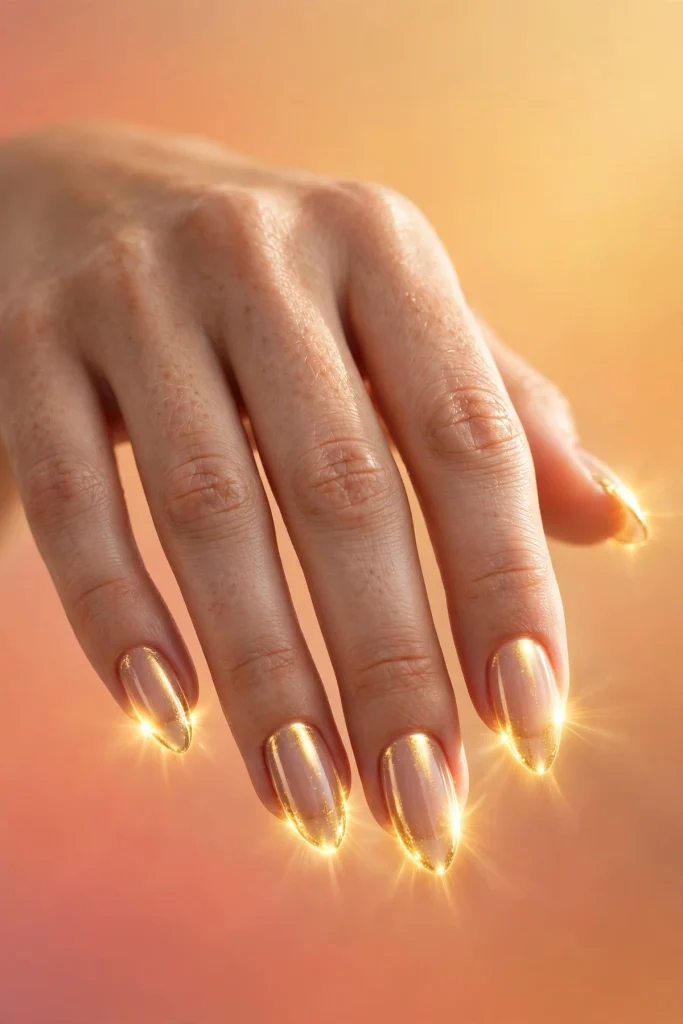 17 Gold Summer Nails: The Midas Touch, Done Right 9 s07 gold aura glow