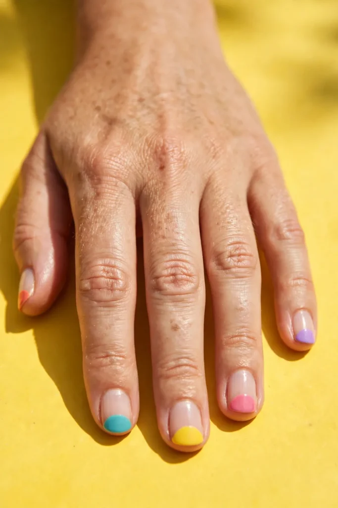 16 Short Summer Nails: Proof That Great Things Come in Small Lengths 9 s07 half moon pop