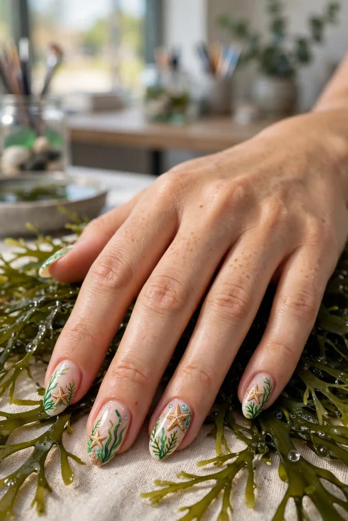 17 Starfish Summer Nails: A Tide Pool on Your Fingertips 9 s07 starfish seaweed fronds