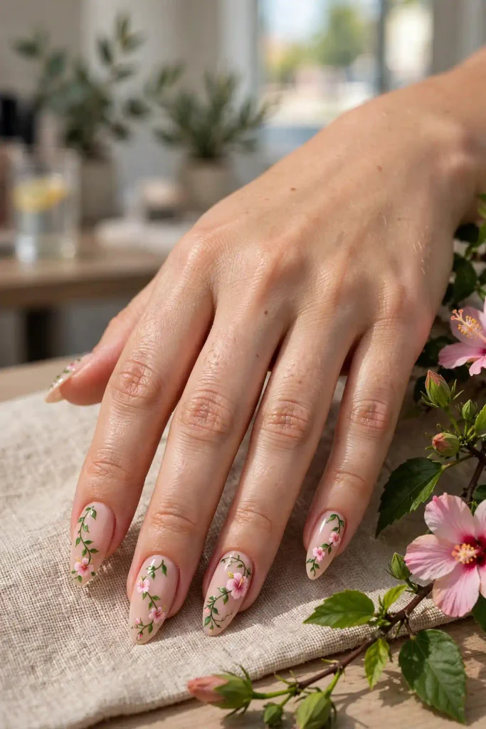 15 Hibiscus Flower Summer Nails: A Whole Garden on Ten Nails 9 s07 trailing vine blooms
