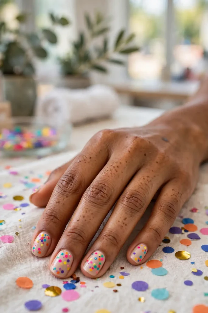 16 Short Summer Nails: Proof That Great Things Come in Small Lengths 10 s08 confetti dots