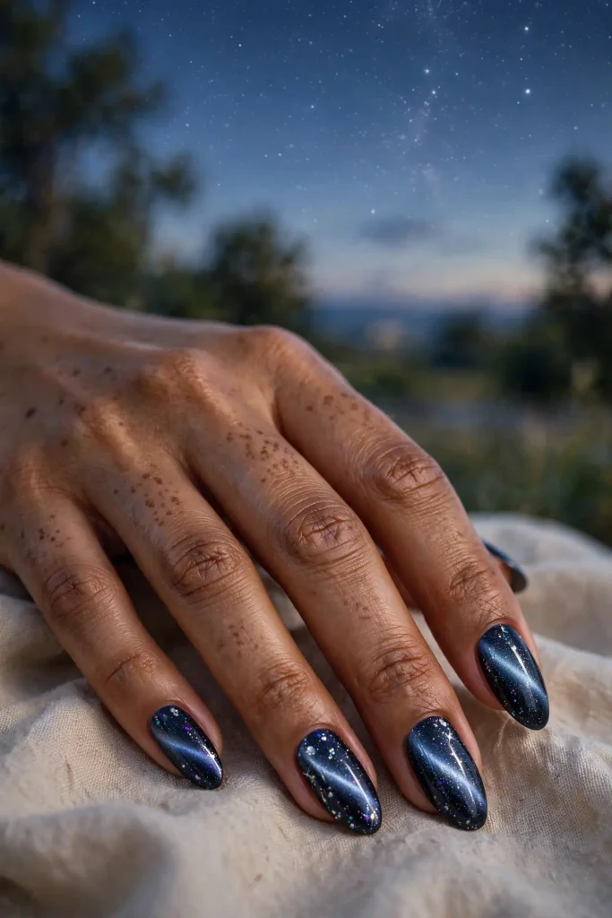 15 Cat Eye Summer Nails: Light You Can Wear 10 s08 stardust cat eye